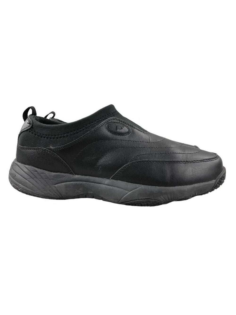 Propet Women's 8 XX(4E) Wash N Wear Black Leather Slip On Orthotic Shoes W3851